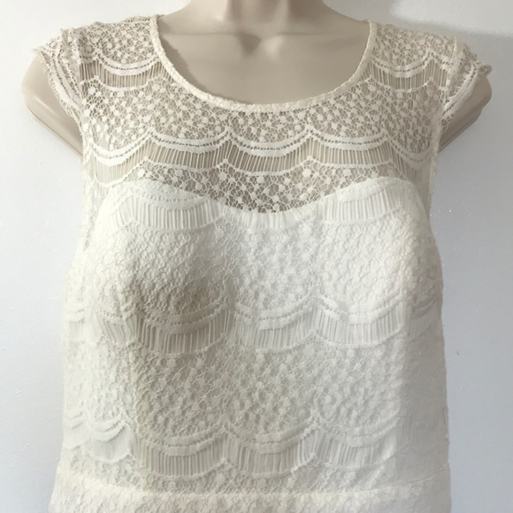 Jessica Simpson Ivory/Black Lace Midi Dress Sz 6 NWT MSRP: $200 - Picture 3 of 7